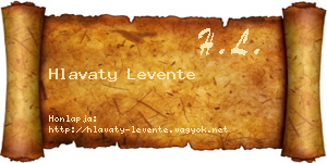 Hlavaty Levente névjegykártya